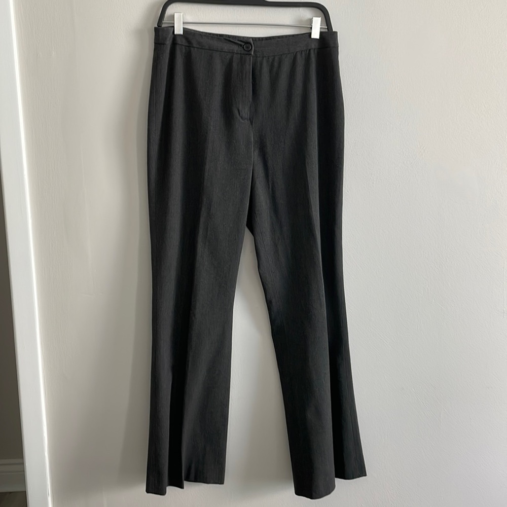 Dark gray dress pants wide leg pantsuit trousers